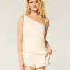 Linen-Blend One-Shoulder Top Linen-Blend One-Shoulder Top