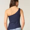 Linen-Blend One-Shoulder Top Linen-Blend One-Shoulder Top