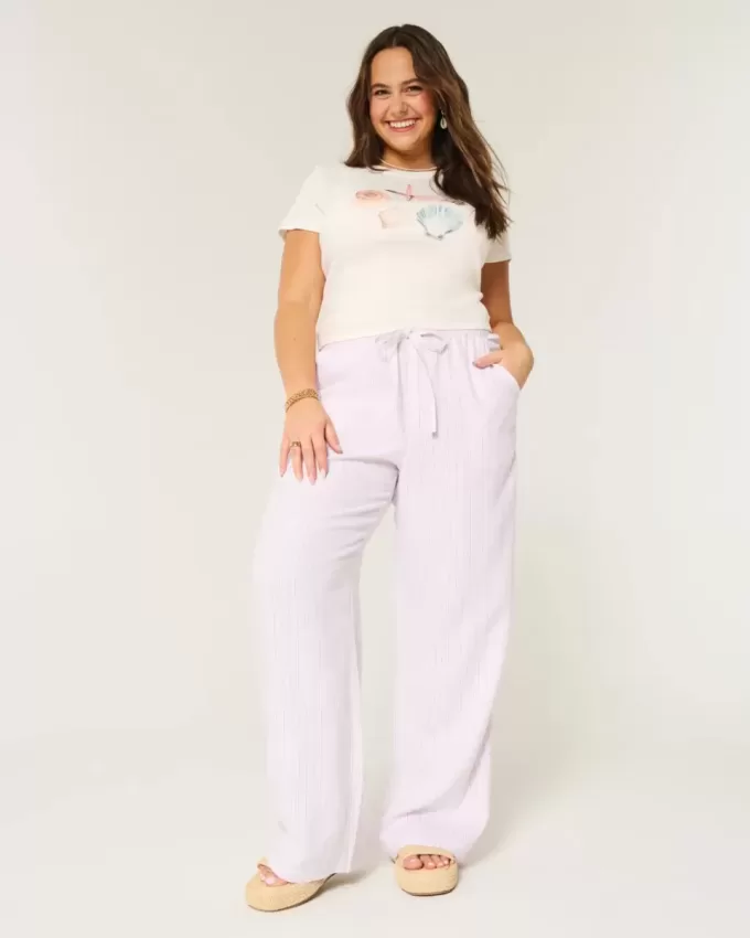 Linen-Blend Pull-On Baggy Pants Linen-Blend Pull-On Baggy Pants