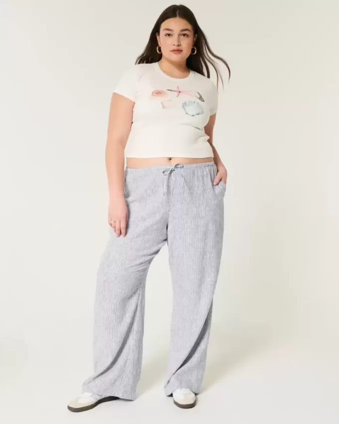 Linen-Blend Pull-On Baggy Pants Linen-Blend Pull-On Baggy Pants