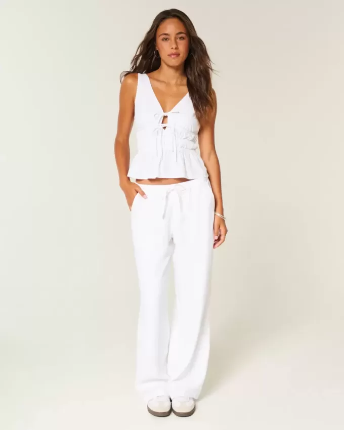 Linen-Blend Pull-On Baggy Pants Linen-Blend Pull-On Baggy Pants