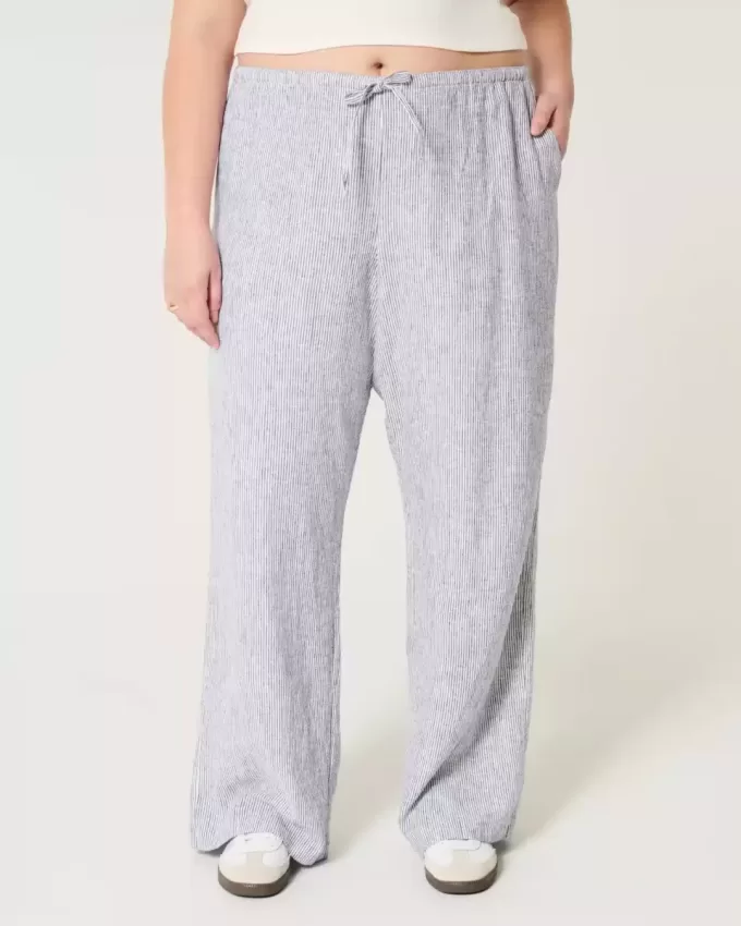 Linen-Blend Pull-On Baggy Pants Linen-Blend Pull-On Baggy Pants