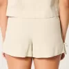 Linen-Blend Side Bow Soft Shorts Linen-Blend Side Bow Soft Shorts