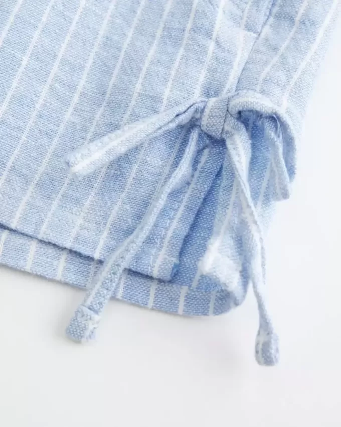 Linen-Blend Side Bow Soft Shorts Linen-Blend Side Bow Soft Shorts