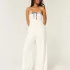 Linen-Blend Strapless Jumpsuit Linen-Blend Strapless Jumpsuit