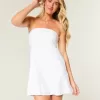 Linen-Blend Strapless Mini Dress