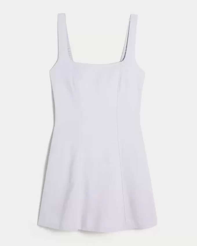 Linen-Blend Structured Mini Dress Linen-Blend Structured Mini Dress