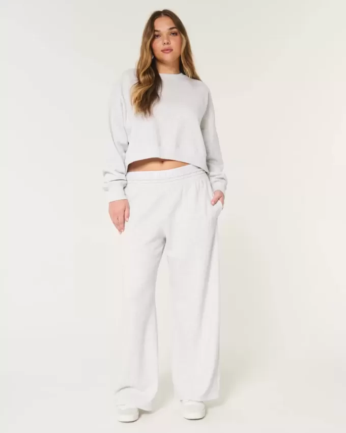 Logo Waist Fleece Wide-Leg Pants Logo Waist Fleece Wide-Leg Pants
