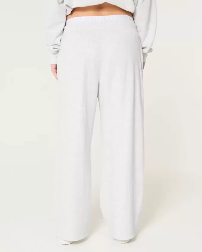 Logo Waist Fleece Wide-Leg Pants Logo Waist Fleece Wide-Leg Pants