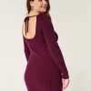 Long-Sleeve Cinch Bust Open-Back Sweater Dress Long-Sleeve Cinch Bust Open-Back Sweater Dress