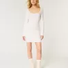 Long-Sleeve Cinch Bust Open-Back Sweater Dress Long-Sleeve Cinch Bust Open-Back Sweater Dress