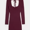 Long-Sleeve Cinch Bust Open-Back Sweater Dress Long-Sleeve Cinch Bust Open-Back Sweater Dress
