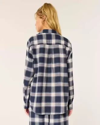 Long-Sleeve Flannel Pajama Top