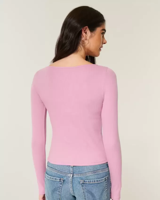 Long-Sleeve Slash-Neck Top Long-Sleeve Slash-Neck Top