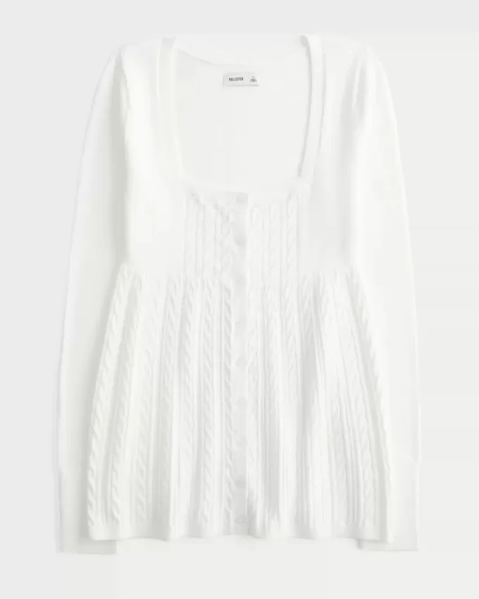 Long-Sleeve Square-Neck Babydoll Sweater Long-Sleeve Square-Neck Babydoll Sweater