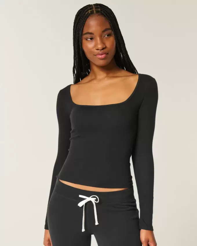 Long-Sleeve Square-Neck Top Long-Sleeve Square-Neck Top