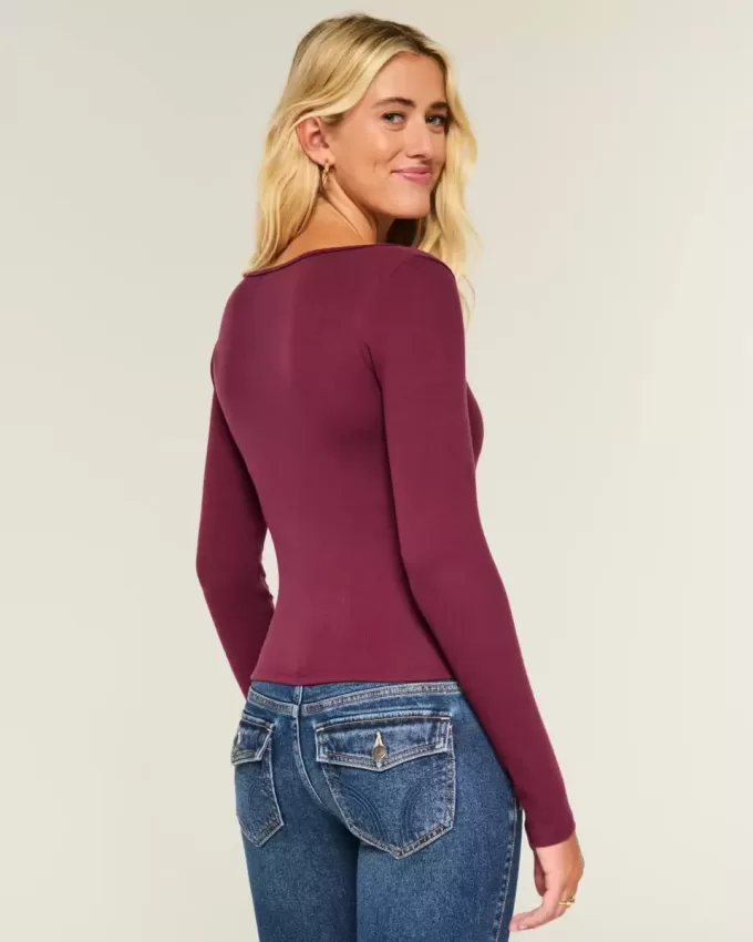 Long-Sleeve Square-Neck Top Long-Sleeve Square-Neck Top