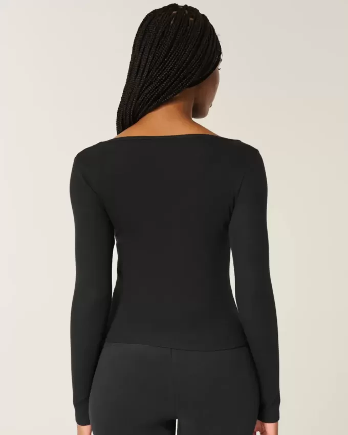Long-Sleeve Square-Neck Top Long-Sleeve Square-Neck Top
