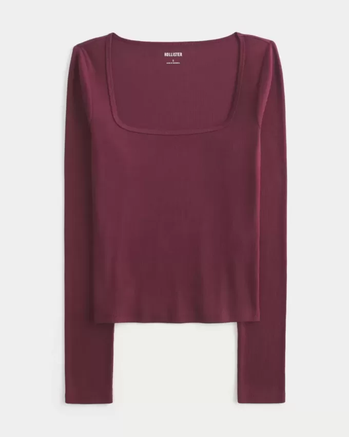 Long-Sleeve Square-Neck Top Long-Sleeve Square-Neck Top