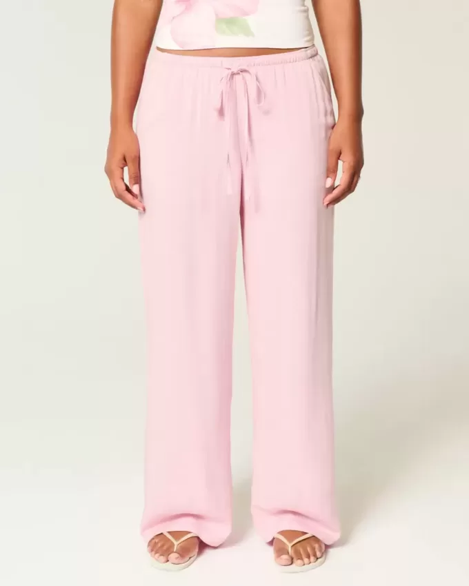 Low-Rise Baggy Pull-On Pants