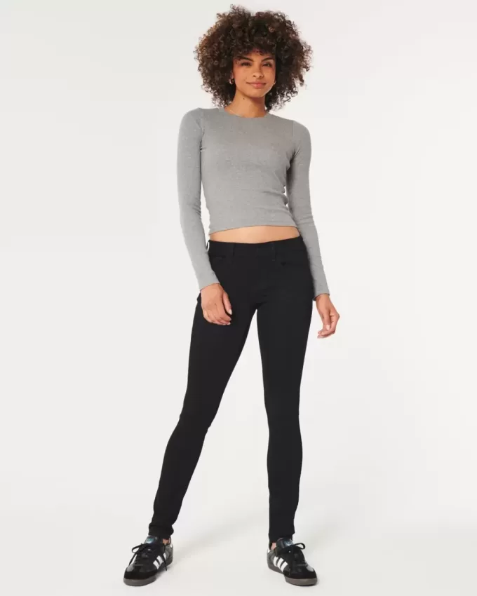 Low-Rise Black Super Skinny Jeans Low-Rise Black Super Skinny Jeans