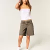 Low-Rise Brown Baggy Jort
