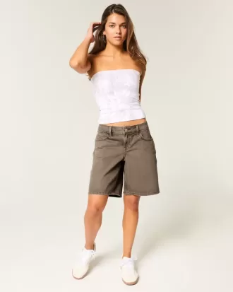 Low-Rise Brown Baggy Jort