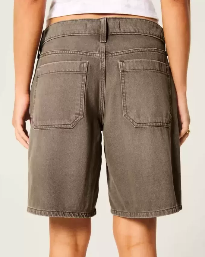 Low-Rise Brown Baggy Jort