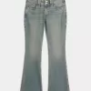 Low-Rise Butterfly Embroidery Medium Wash Bootcut Jeans Low-Rise Butterfly Embroidery Medium Wash Bootcut Jeans