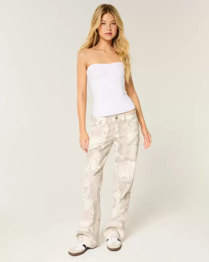 Low-Rise Camo Baggy Jeans