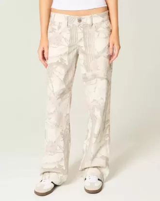 Low-Rise Camo Baggy Jeans