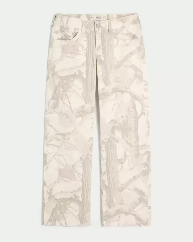 Low-Rise Camo Baggy Jeans