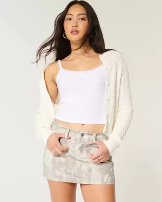 Low-Rise Camo Twill Mini Skort