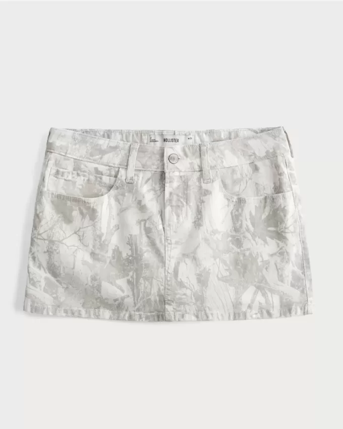 Low-Rise Camo Twill Mini Skort