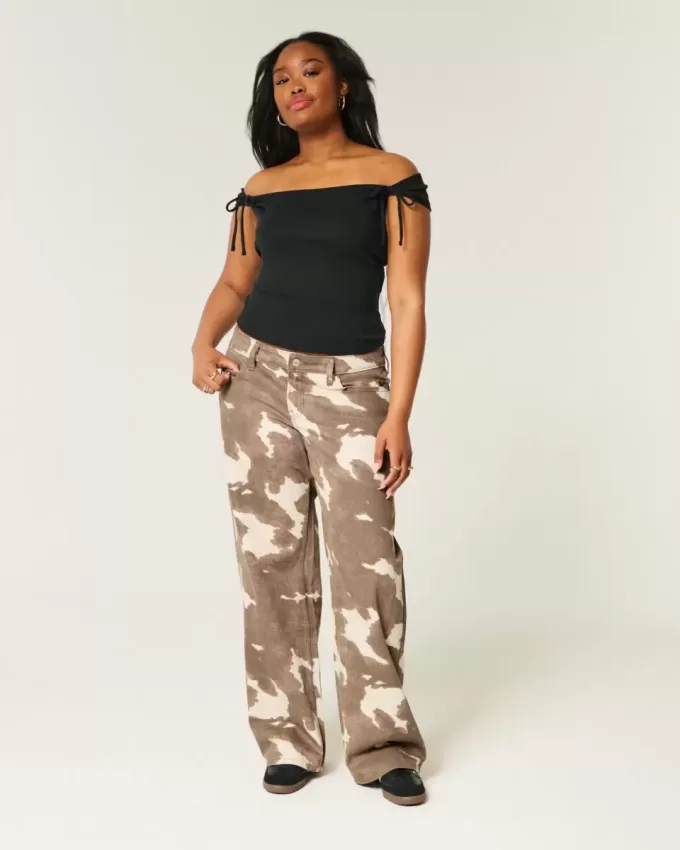 Low-Rise Cow Print Baggy Jeans Low-Rise Cow Print Baggy Jeans