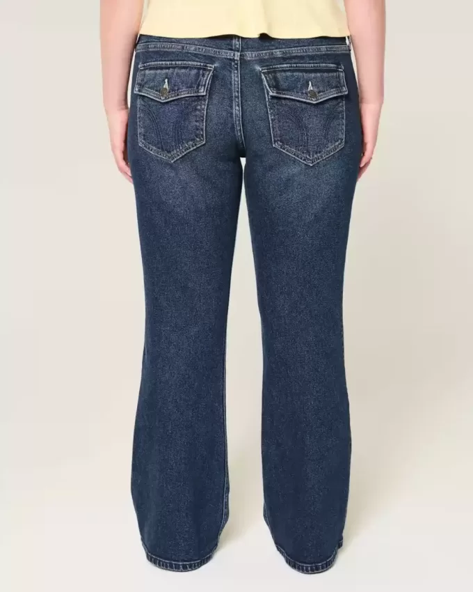 Low-Rise Dark Wash Bootcut Jeans