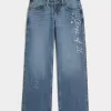 Low-Rise Dark Wash Class of ’26 Embroidered Baggy Jeans Low-Rise Dark Wash Class of ’26 Embroidered Baggy Jeans