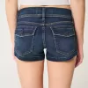Low-Rise Dark Wash Denim Shortie Shorts