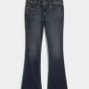 Low-Rise Dark Wash Embroidered Bootcut Jeans Low-Rise Dark Wash Embroidered Bootcut Jeans