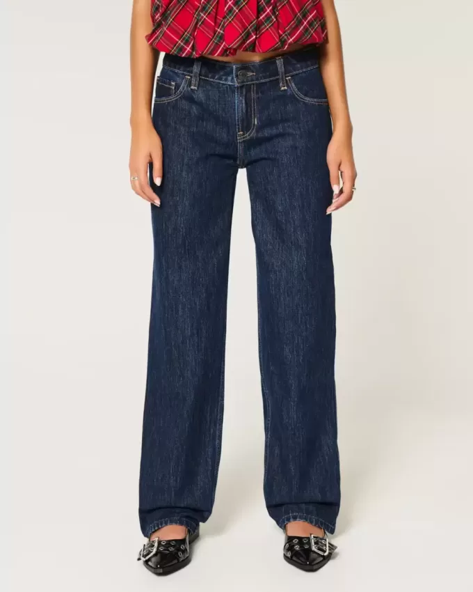 Low-Rise Dark Wash Loose Jeans Low-Rise Dark Wash Loose Jeans