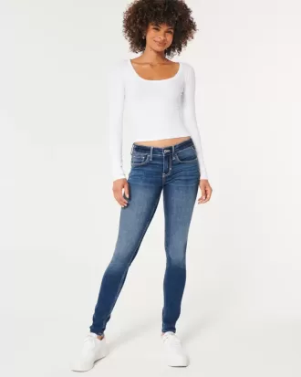 Low-Rise Dark Wash Super Skinny Jeans