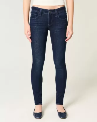 Low-Rise Dark Wash Super Skinny Jeans