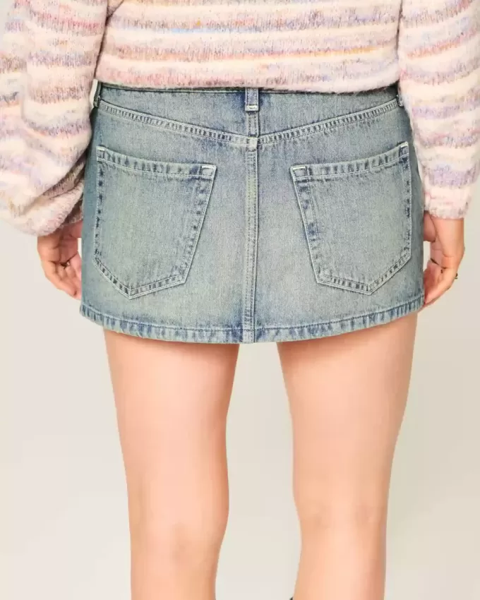 Low-Rise Denim Mini Skirt Low-Rise Denim Mini Skirt