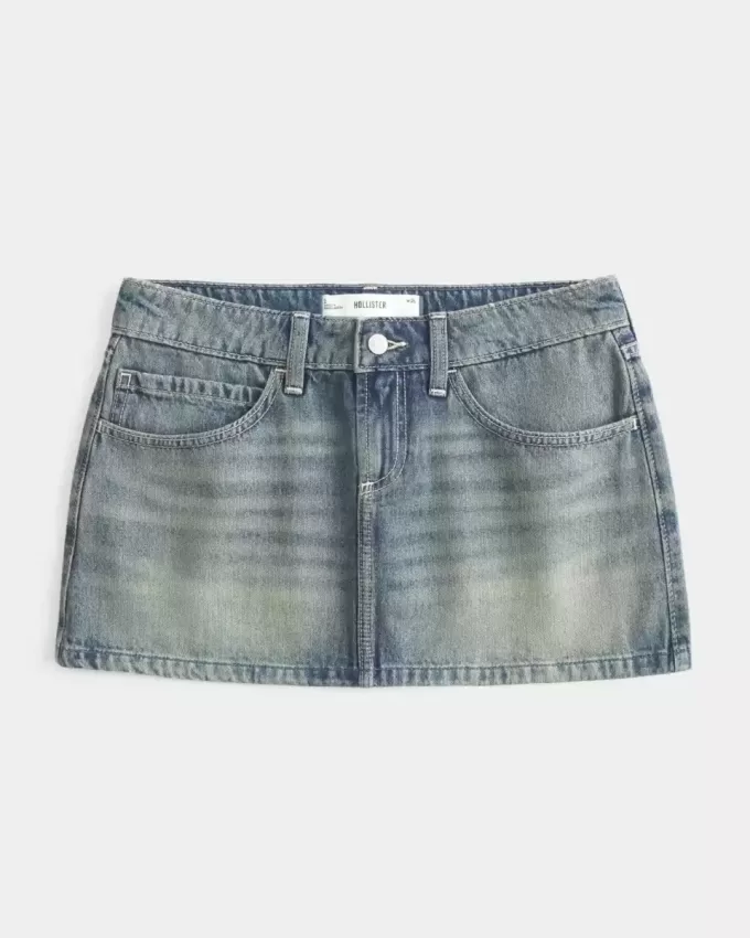 Low-Rise Denim Mini Skirt Low-Rise Denim Mini Skirt