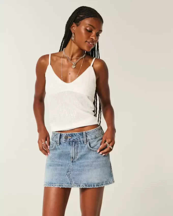 Low-Rise Denim Mini Skort Low-Rise Denim Mini Skort