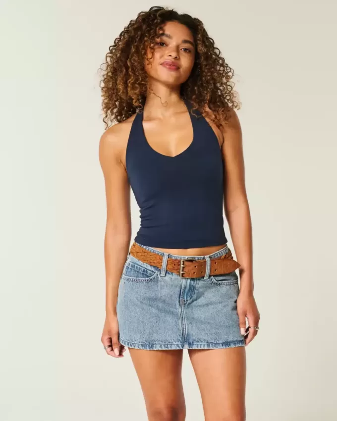 Low-Rise Denim Mini Skort Low-Rise Denim Mini Skort