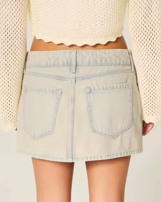 Low-Rise Denim Mini Skort