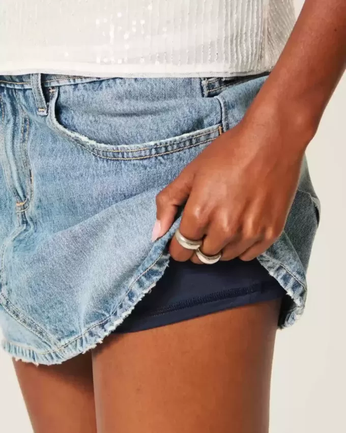 Low-Rise Denim Mini Skort Low-Rise Denim Mini Skort
