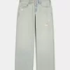 Low-Rise Distressed Light Wash Baggy Jeans Low-Rise Distressed Light Wash Baggy Jeans