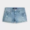 Low-Rise Distressed Light Wash Denim Shorts Low-Rise Distressed Light Wash Denim Shorts